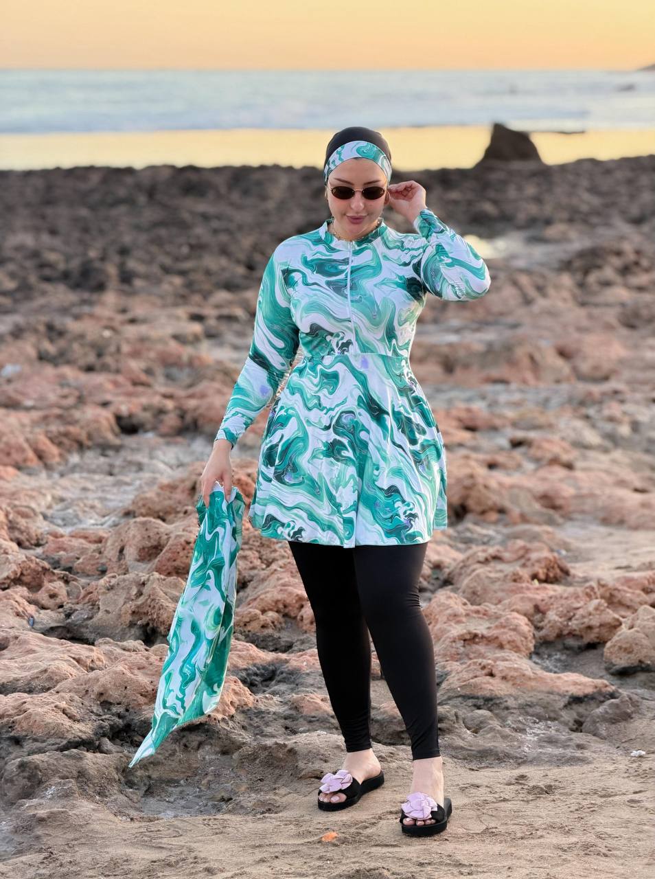 ✨ Burkini Marbré 4 Pièces 🌊