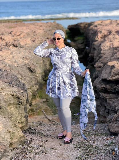 ✨ Burkini Marbré 4 Pièces 🌊