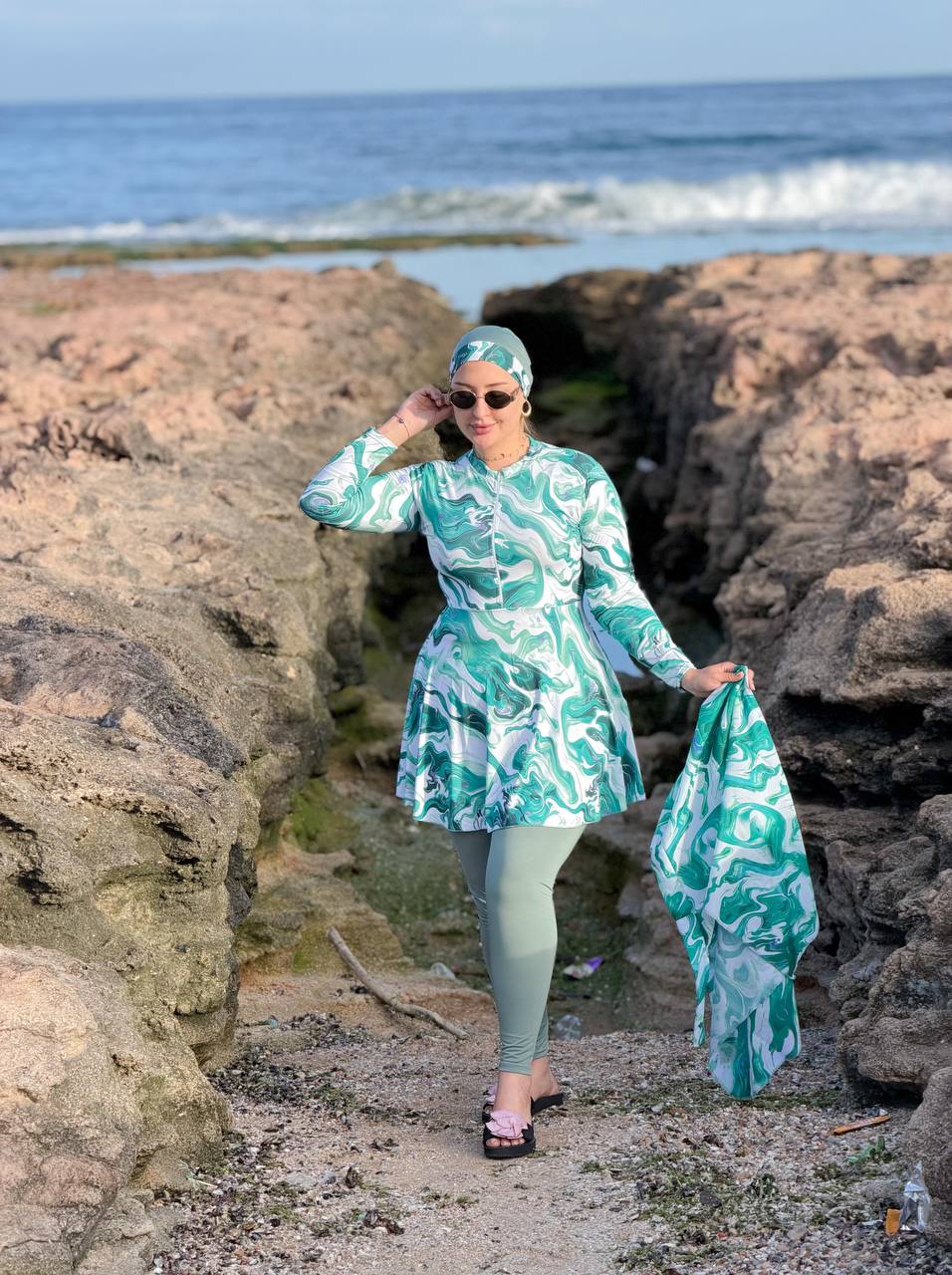 ✨ Burkini Marbré 4 Pièces 🌊