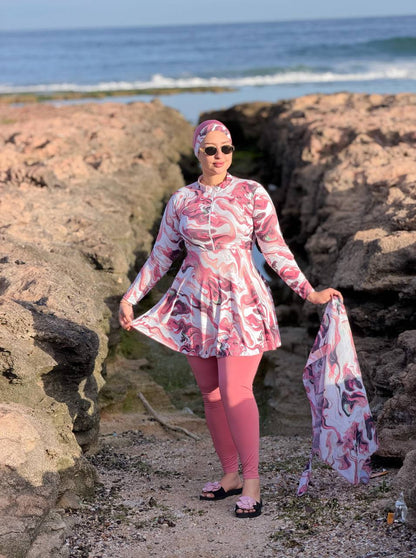 ✨ Burkini Marbré 4 Pièces 🌊